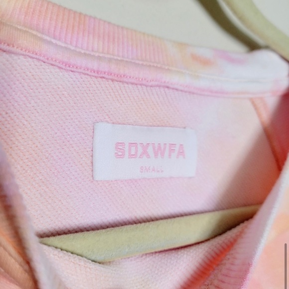 Sarah’s Day x White Fox Active Pink & Orange Cali Tie Dye Sweater Sweatshirt -S - Picture 9 of 12